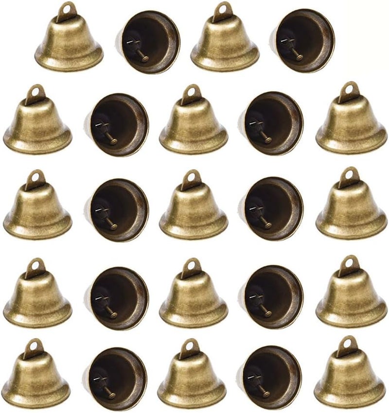 Bodosac 24PCS Bronze Jingle Bells Vintage Brass for Wedding Doors Dog Collar Jewelry Sewing Christmas Bell 1.7 X 1.5 Inches - Image 1